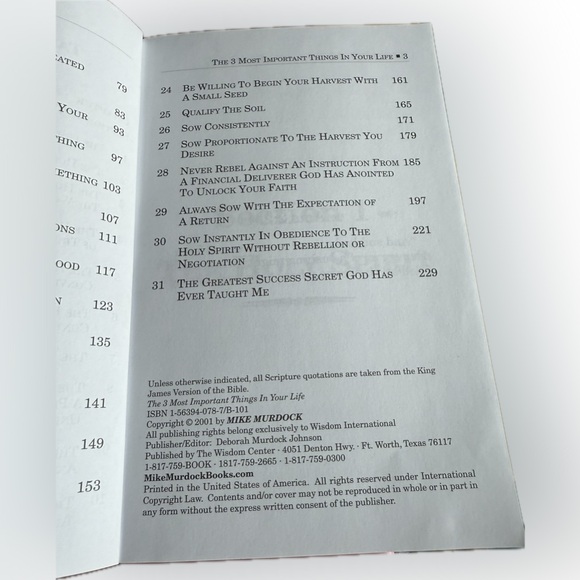 📔3 Most Important Things in Your Life by Mike Murdock Book - Picture 4 of 10
